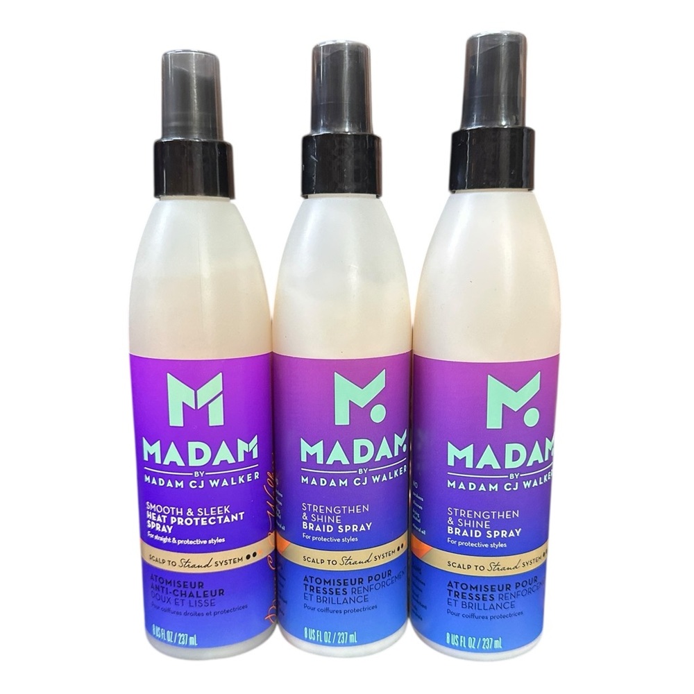 NEW - Madam CJ Walker Heat Protectant Spray + Strengthen & Shine Braid Spray